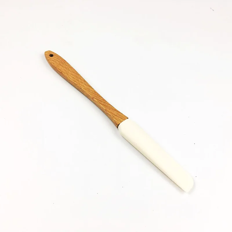 Cooking tools Silicone Cream Butter Cake Spatula With Wood Handle Mixing Batter Scraper Brush Butter Mixer Cake Brushes Baking