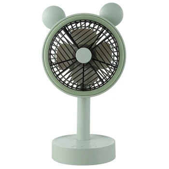 

W2 Cartoon Desktop Remote Head with Light Turntable Fan USB Charging Desktop Small Fan