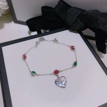 

Original classic charm Turquoise Fearless 100% S925 Sterling Silver Bracelet Women Luxury brands high quality Stylish logo gift
