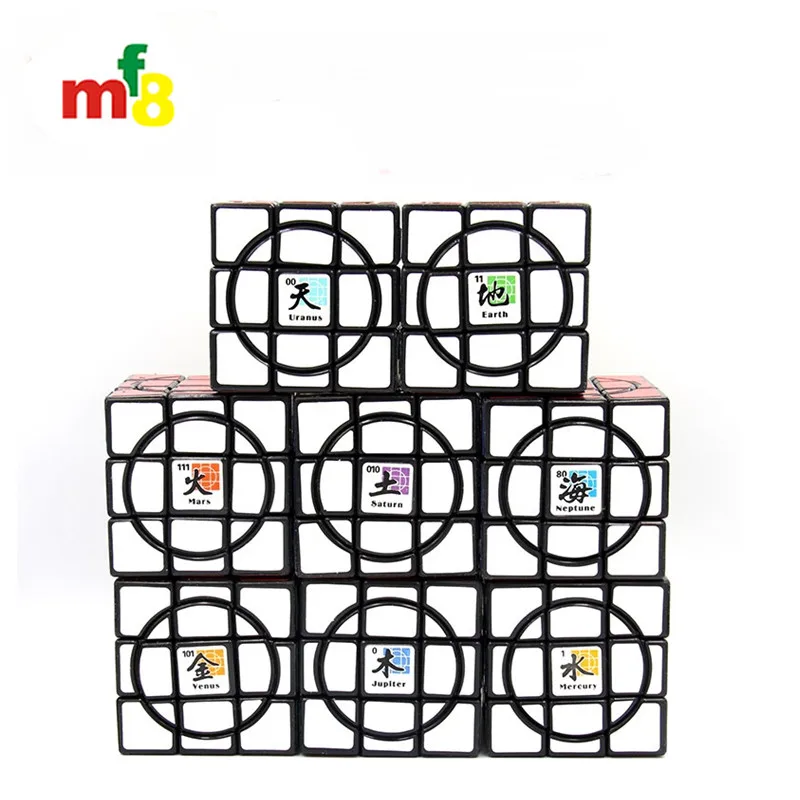 Mf8 Crazy 3x3x3 Eight planets Magic cube Puzzle black 5.7cm Earth Neptune MarsSaturn Venus Jupiter Mercury Uranus X'mas birthday | Игрушки