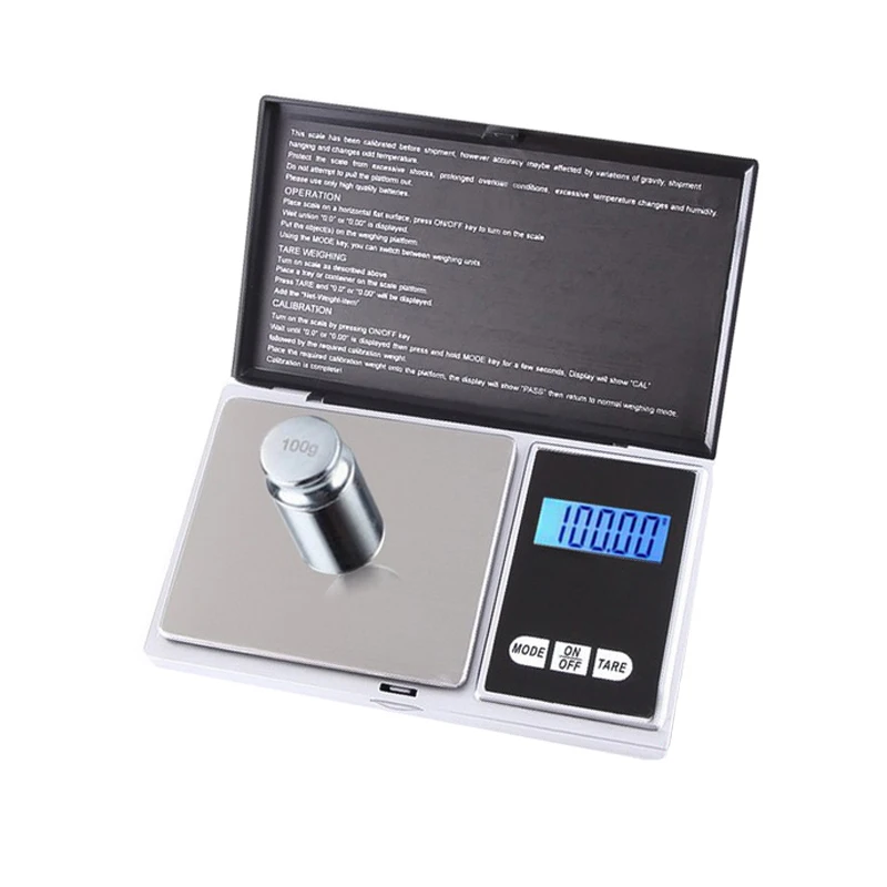 

1Pcs Digital Jewelry Scale 100/200/300/500/1000g 0.01/0.1g High Precise LCD Display Pocket Scale Gram Weight for Kitchen Drug