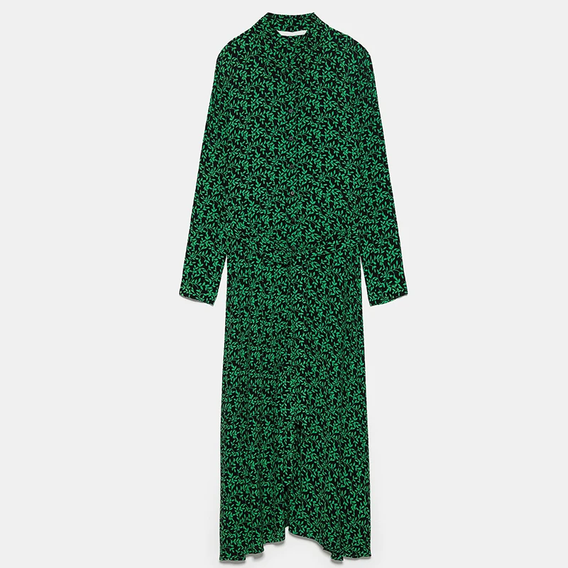 ZA платье с принтом мода осень зима Boho женское элегантное корейское Длинное свободное платье с цветочным принтом вечерние подарки для друзей оптом - Цвет: 3
