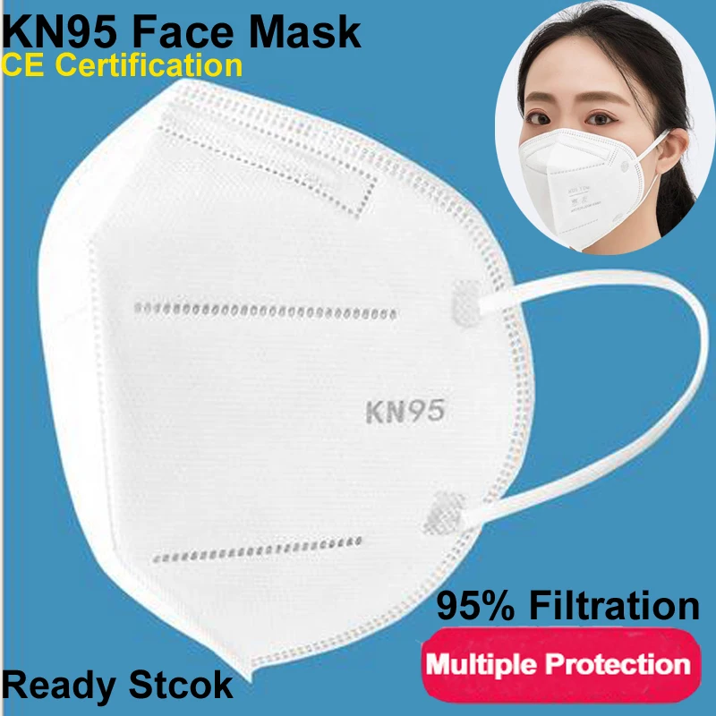

1/5/10/50/100PCS KN95 Dustproof Anti-fog And Breathable Face Masks N95 Mask 95% Filtration Features as KF94 FFP2