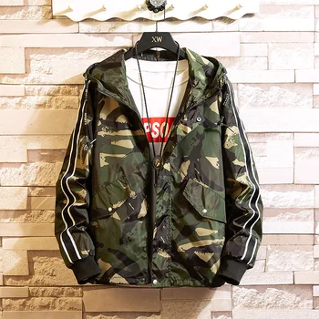 

Camouflage Windbreaker Jacket Men Spring Autumn Hooded Casual Jackets Male Pilot Coats Outwear Plus Size M-8XL Jaqueta Masculina