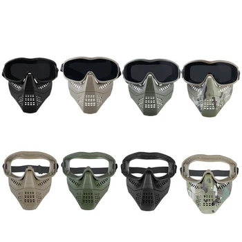 

Military Tactical Full Face Mask Breathable Airsoft Paintball Hunting Combat Masks Detachable Combat Army CS Masks with Lens