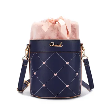 

Women's bag on the new new college style crossbody bag embroidered shoulder bag super personality bucket bag female Fashion