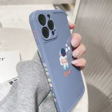 Funny Astronaut Phone Case For iPhone 12 Mini 11 Pro Max 7 8 Plus X XR XS Max SE 2020 Blue Soft Silicone TPU Capa Shell Cover