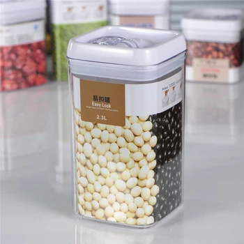 

Airtight Food Storage Box Cereal Plastic Sealed Jar Grains Beans Food Containers Kitchen Refrigerator Storage Container J50