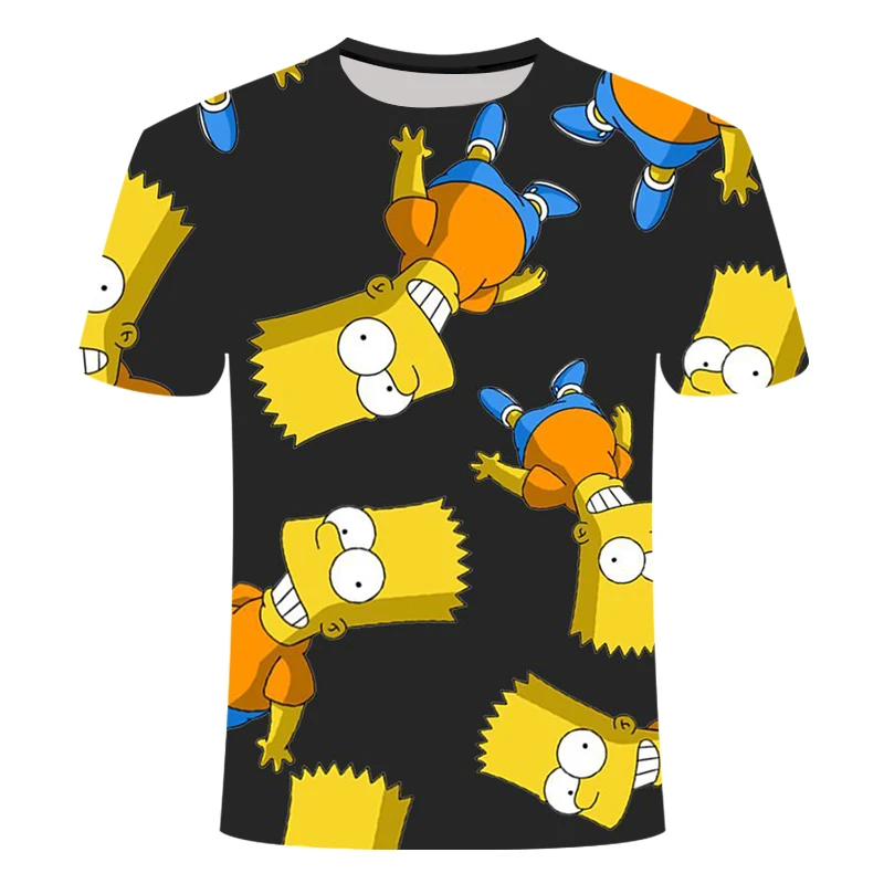 

2020 New Simpsons 3D Printed Children's Round Neck Short-Sleeved T-Shirt Summer Kids Fun Camiseta Sportswear