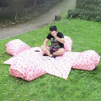 

Multifunction Outdoor Camping Mat With Pillow Moisture Inflatable Pad Beach Grass Mat 4-Person Inflatable Sofa Picnic Mat