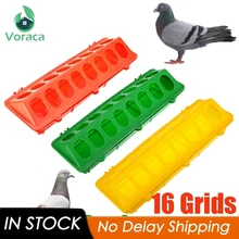 16 Grids Plastic Flip-Top Poultry Ground Feeder Anti-spread Rearing Trough Chicken Farming Tool Pheasant Feeding Bucket