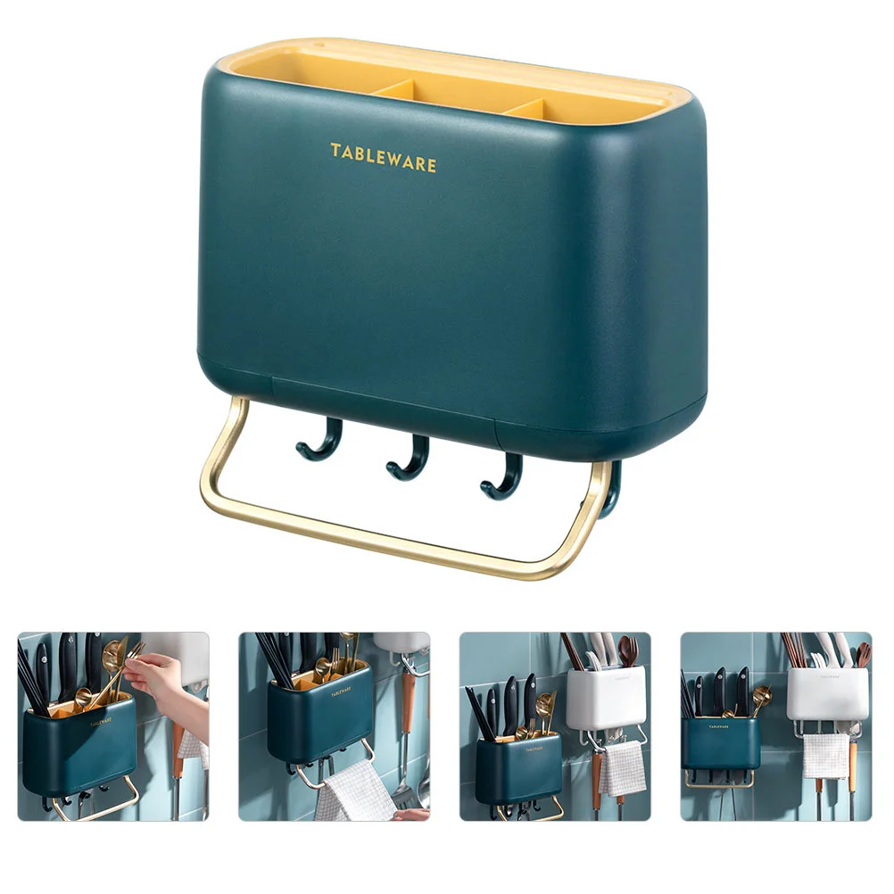 1pc Wall mounted Multifunctional Chopstick Chopstick Case (Blue