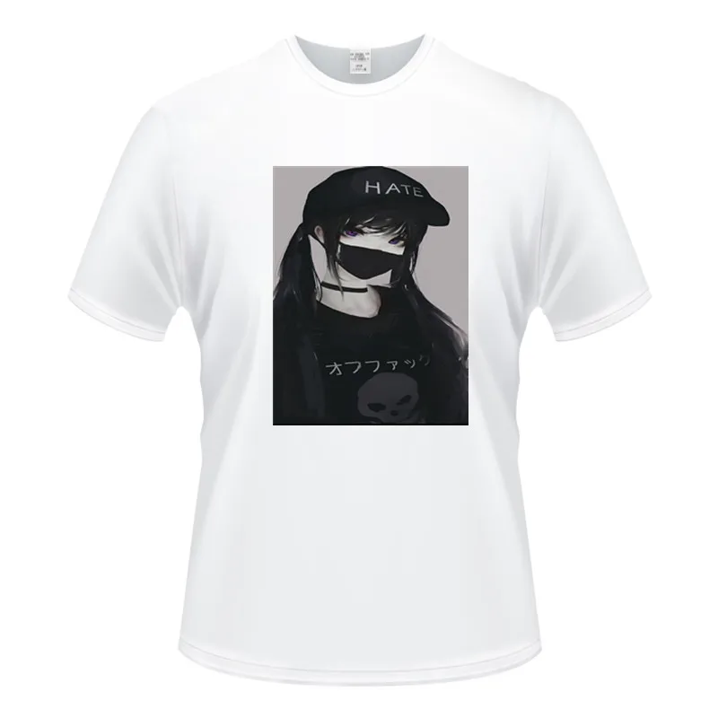 

Anime art Photographic Print Men Round Collar Short Sleeve T-shirt Fashion Man T-Shirt Tops Tees