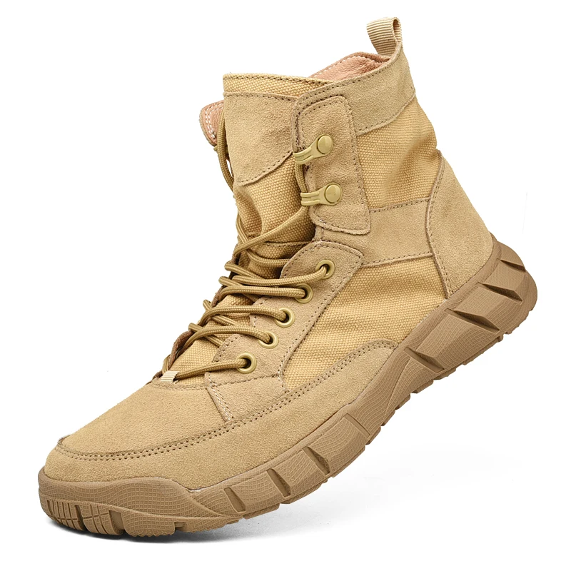 Golden Sapling Breathable Tactical Boots Military Men Retro Outdoor Trekking Shoes Classic Sports Hiking Tooling Men's Sneakers - Цвет: Цвет: желтый