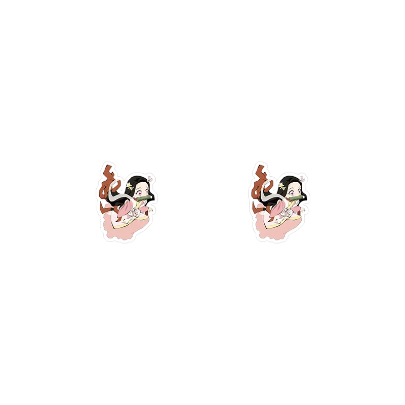 TAFREE Demon Slayer Acrylic Earrings Kimetsu no Yaiba Tanjirou Resin Clip Earring For Women Men DIY Crafts Tiny Jewelry