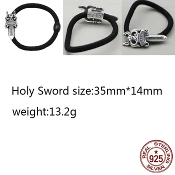 

E05-3 S925 sterling silver hair accessories headband retro personality simple punk hip-hop style jewelry holy sword shape