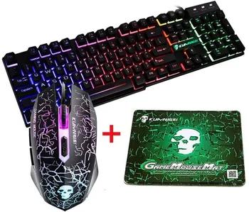 

Gaming Keyboard and Mouse Set Rainbow LED USB Illuminated For PS4 Xbox PC Laptop