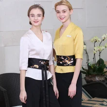 Тайская стильная одежда для массажа Униформа косметолога женщины V шеи косметолога одежда отель спа красота униформа для салона