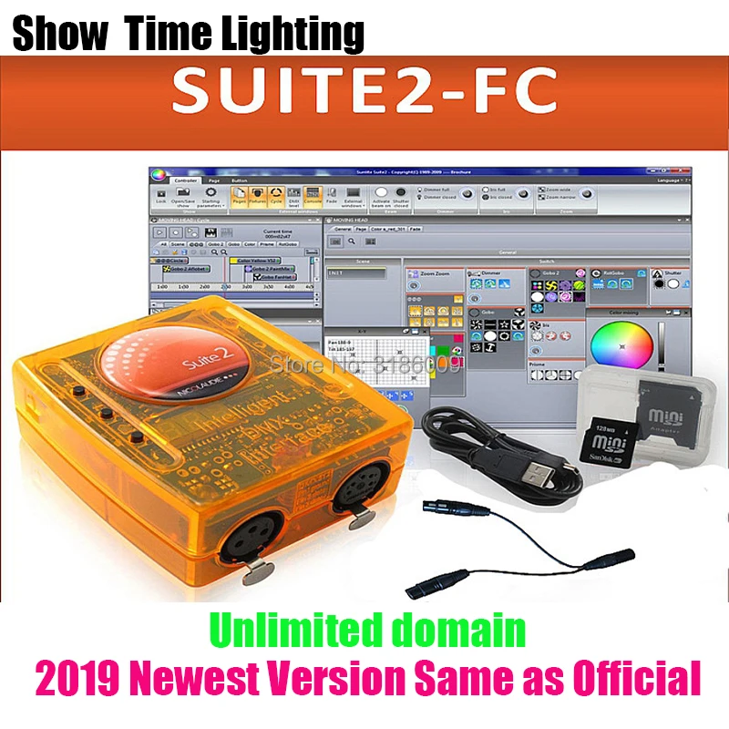 Новейшая версия Sunlite Suite2 FC DMX-USD управление Лер DMX 1536 каналов DJ вечерние светодиодный свет сценическое освещение контроль программного обеспечения