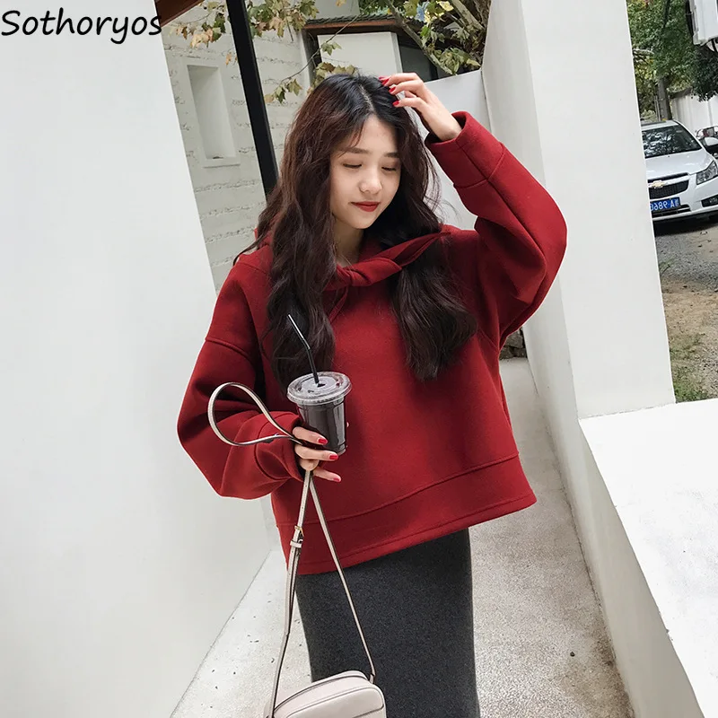 Женские комплекты 2020 однотонная свободная одежда с капюшоном большого размера