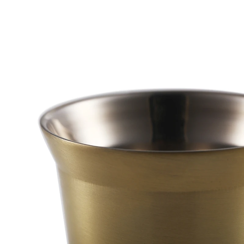 2 Pcs Double-layer Anti-scalding Stainless Steel Coffee Cup Espresso Cup Vacuum Powder Receiver Milk Jug Coffeeware coffee cup stainless steel cups coffee mug espresso cup
