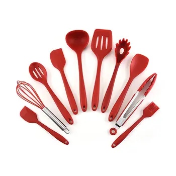 

10 PCS Silicone Cooking Tool With Stainless Steel Handle Home Kitchen Utensils Set Universal Nonstick Kitchen Accessories