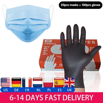 

100 pcs / Box Disposable Latex Gloves Rubber Gloves Pvc Nitrile Gloves for Medical/Food Universal For Left And Right Hand