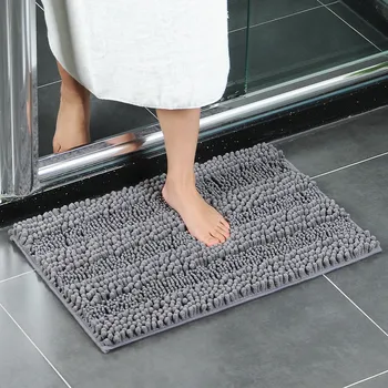 

High Quality Bathroom Carpet Anti-slip Bath Rug Outdoor Shower Room Rugs And Mats Chenille Bathroom Floor Mat Toilet Door Mat