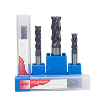 

Tungsten Steel End Mill 1mm-12mm 4 Flute HRC50 Straight Shank Milling Cutter Alloy Coating Carbide Lathe tools CNC Machines