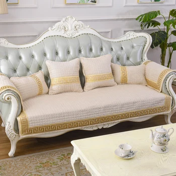 

Chenille Sofa Cushion Cover Sofa Towel Solid Color Couch Cover Seat Cover for Living Room Corner Sofa Towel Non-slip Leather