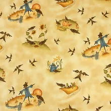 Половина ярда простой хлопок ткань с рисунком птицы Хэллоуин ветер печати ручной работы DIY одежды платье Ткань хлопок CR-241