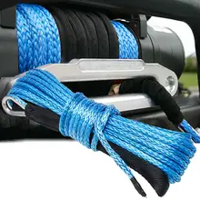 

new 1/4"x50' 10000LBS Synthetic Winch Rope Line with Sheath Blue Recovery Cable for Off-Road 4WD ATV Heavy Duty Car Accessories