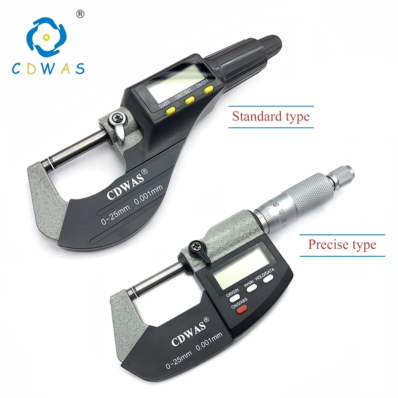 Дешево 0 25 мм электронный наружный микрометр 0,001 мм с очень большим ЖК экраном цифровой микрометр электронный цифровой Калибр