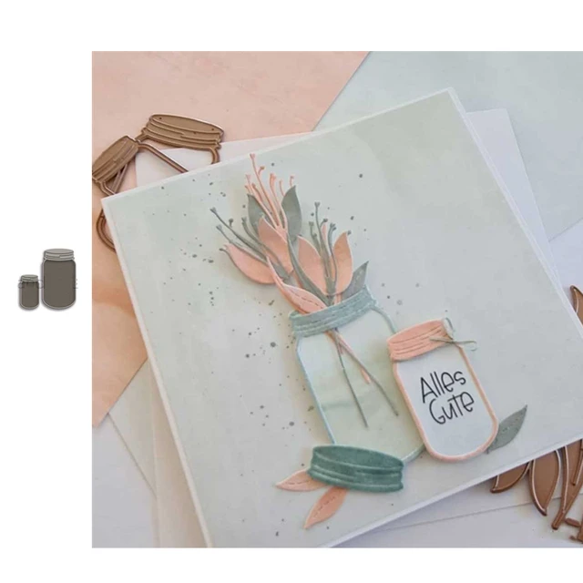 Mézes Konzerv Tavaszi Üdvözlőkártya Dekoráció Fémvágás Diy Scrapbooking Kézműves Dombornyomás Készítése Albumok