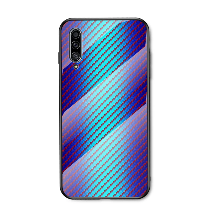 Для samsung Galaxy A10 A20 A30 A40 A50 A70 чехол Стекло градиентный чехол из углеродного волокна для samsung A10S A20S A30S A50S M10 M20 M30S - Цвет: style 01