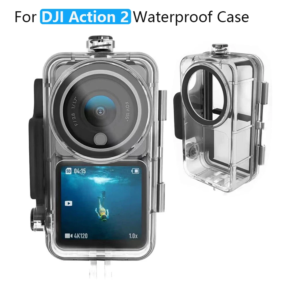 Per Dji Action 2 Custodia Impermeabile Custodia Subacquea 45M Custodia Per Fotocamera Dual Screen Set Dji Osmo Action 2 Accessori Per Fotocamere