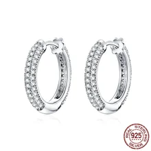 

Ear Hoops 925 Sterling Silver Luxury Hoop Earrings for Women Wedding Engagement Jewelry Gifts Accessories 2021 BSE300 jewelry