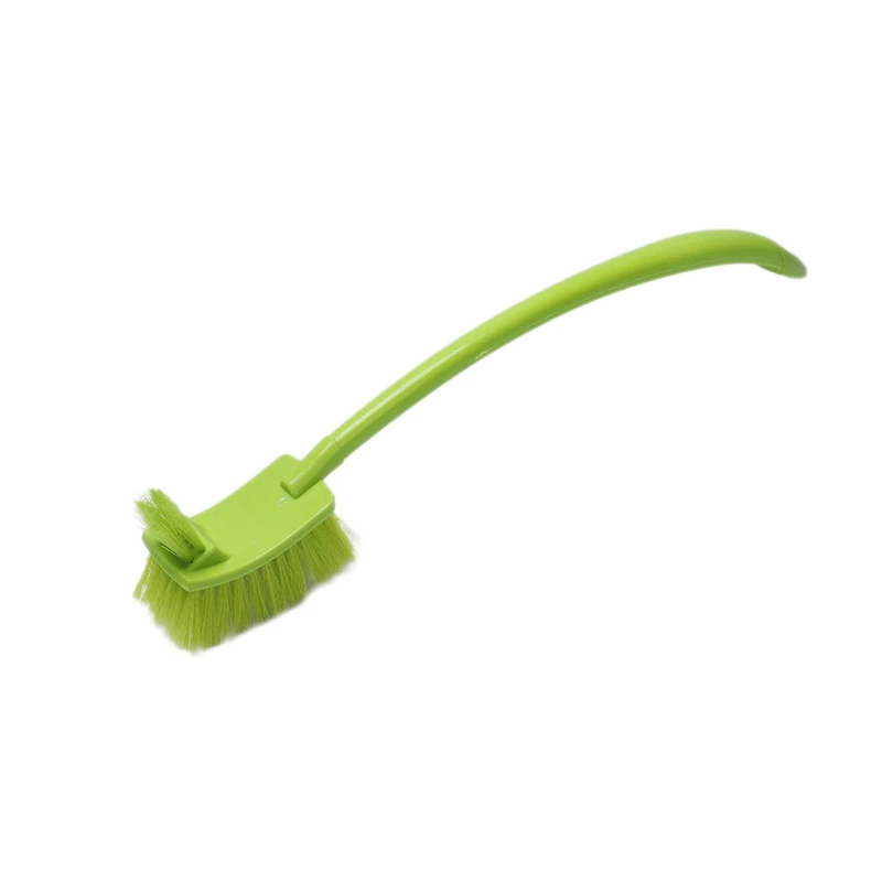 Portable Toilet Brush Plastic Long Handle Bathroom Toilet Bowl Scrub Double Sided Cleaning Brush Energy Class A green