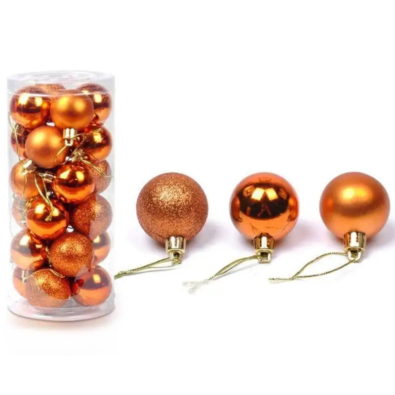 

24pcs/1pcs Christmas Tree Balls Pendants Rose Gold Xmas Party Wedding Baubles Hanging Ornament Festival DIY Decoration