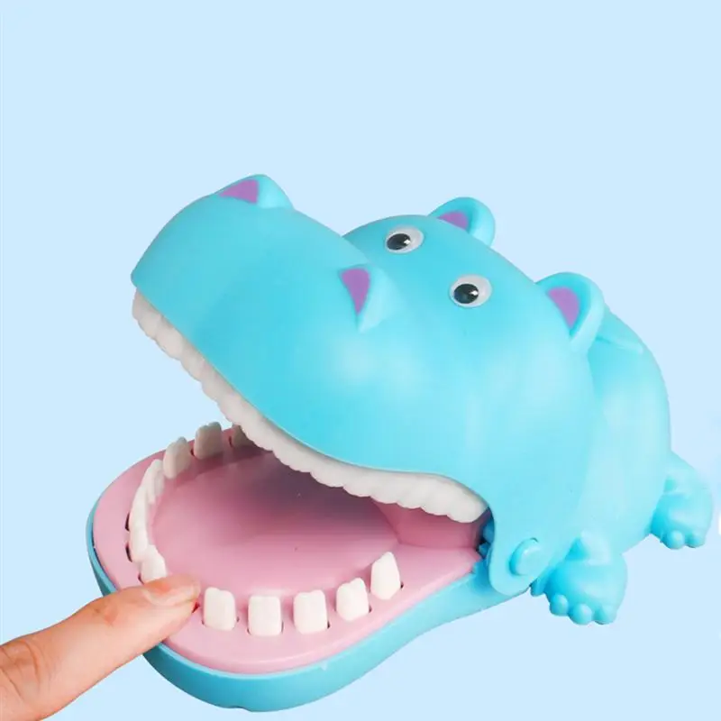 Милый кусающий палец игрушка мультфильм Бегемот забавный пластиковый шалость игрушка кусающий палец для детей праздничные игры Рождественский подарок
