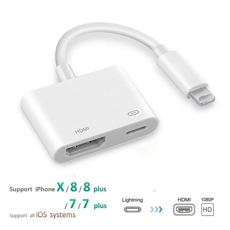 

Apple Iphone To Hdmi with The Screen Line Lightning To HDMI Phone Video Audio Cable HDTV Converter Adapters Android Phone Tablet