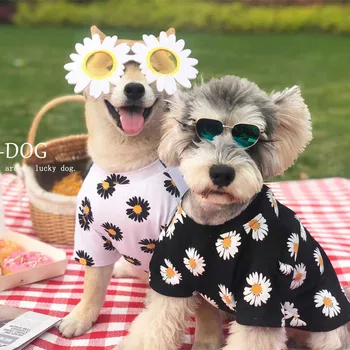 

Dog Clothes Summer Clothing Tide Brand Daisy T-shirt Cotton Bomei Teddy Schnauzer Corgi Pet Wear