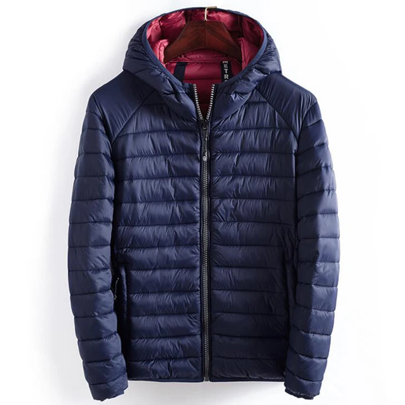 

Winter Jacket Men Hooded Casual Simple Lightweight Warm Cotton Padded Basics Jackets Mens Outwear Windbreaker Coats New Clothes