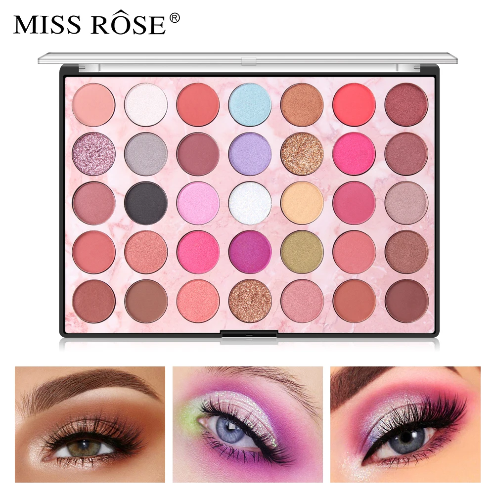 MISS ROSE 35 Colors matte eyeshadow pallete eye shadow glitter eyeshadow nude eye shadow palette makeup pallete sombras TSLM1