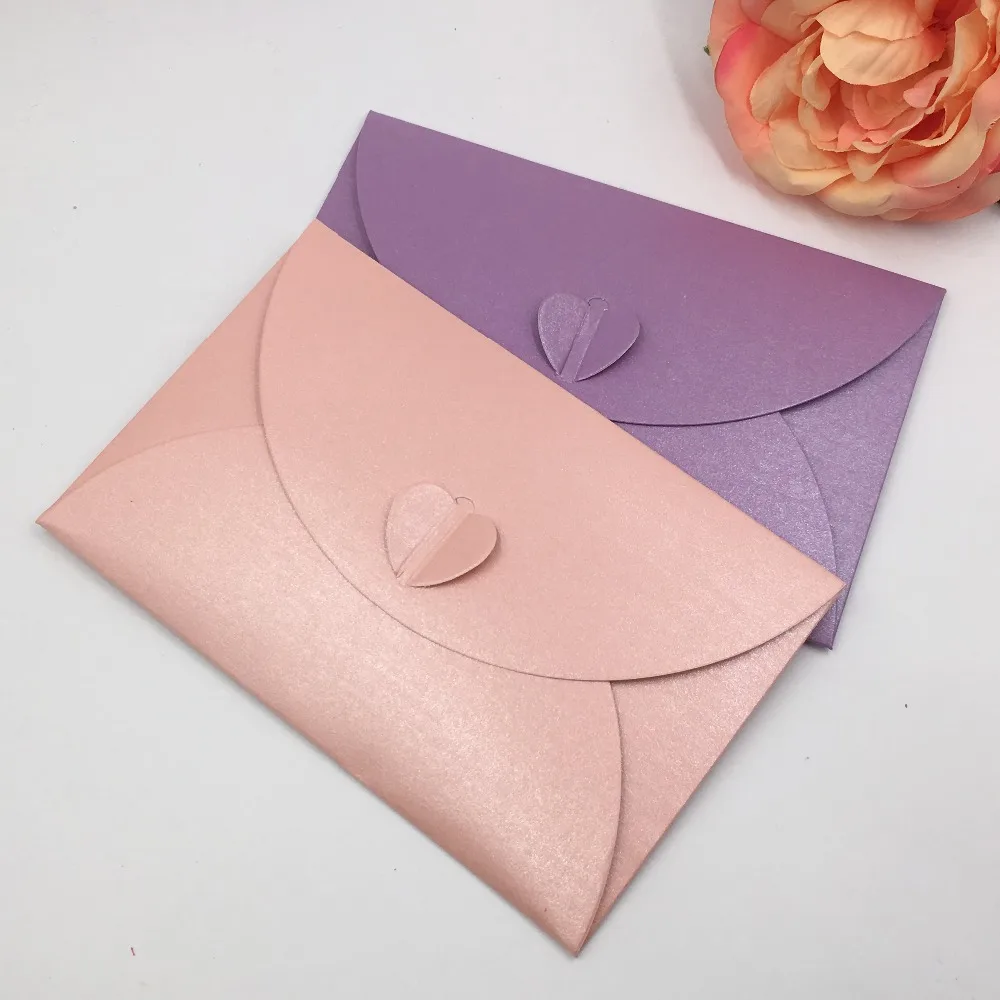  24Pcs/Lot Macaron Pure Color Paper With Heart Envelope Kraft Bag Design For Wedding Invitation Card - 4.00058E+12