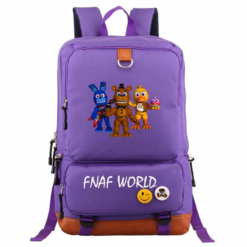 purple Рюкзак Five Nights At Freddy's мир FNAF студенческий школьный рюкзак ноутбук рюкзак повседневный рюкзак для отдыха - Цвет: purple