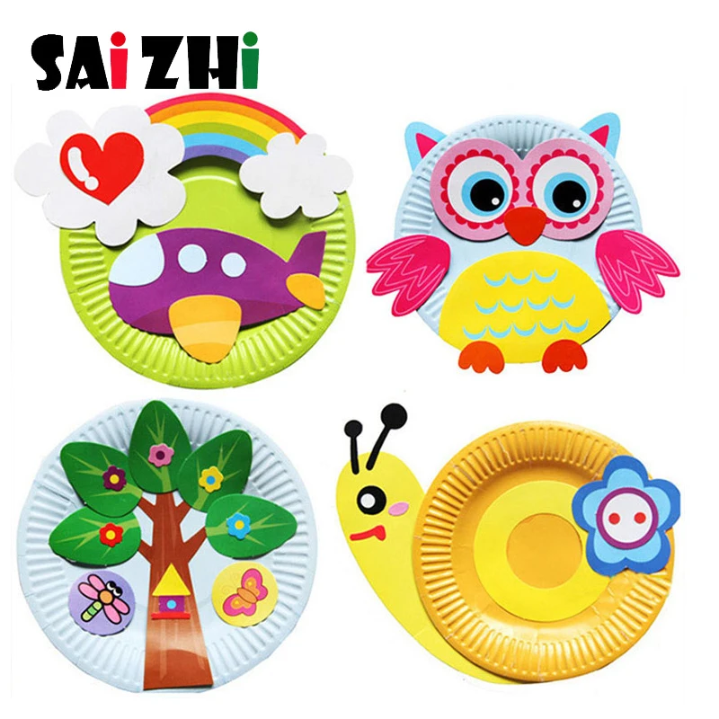 Saizhi DIY мультфильм ремесла игрушка для детей ручной работы ремесло Животное Головоломка бумажный лоток картина рюкзак креативное образование игрушка