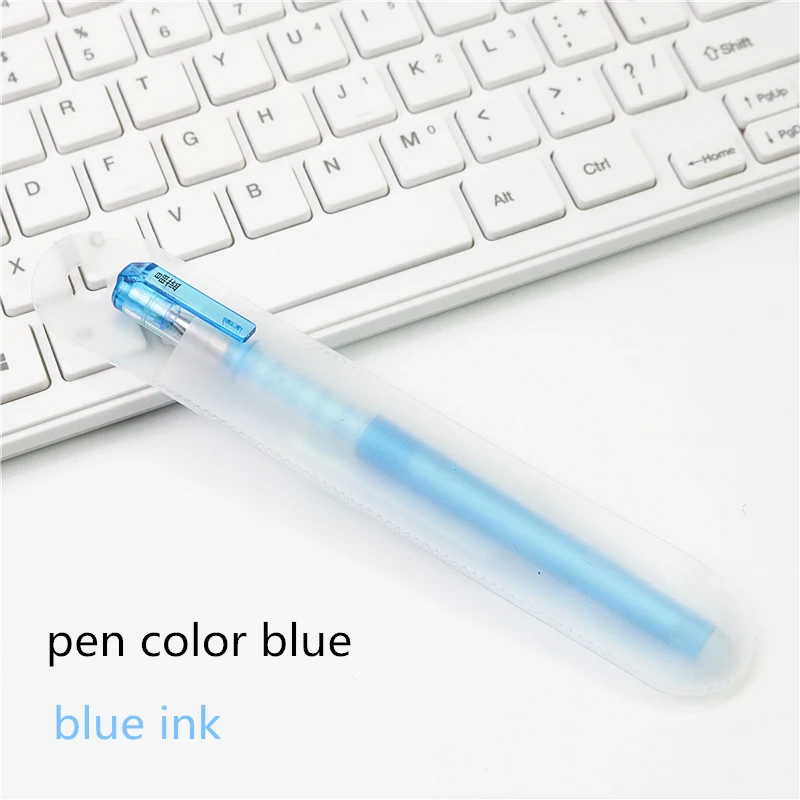 Милый мягкий держатель стираемая гелевая ручка 0,5 мм синие чернила школьные ручки высокое качество студенческие канцелярские принадлежности - Цвет: Синий