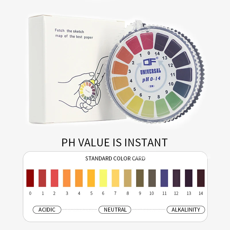 5 м/рулон рН тест полоса хлор Тест Бумага полоски диапазон 0 14 диаграмма очистки