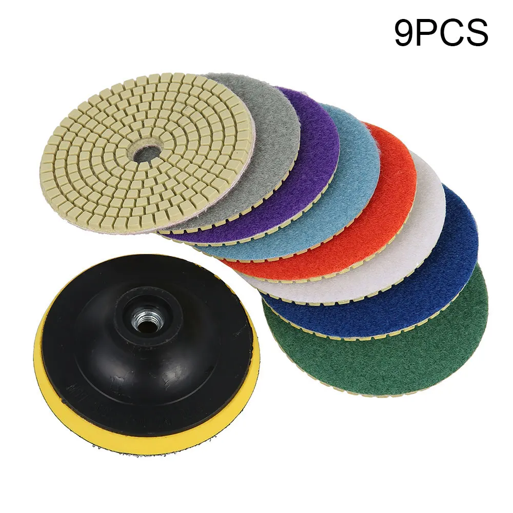 9pcs Diamond Polishing Pad Sharp Type Flexible M14 Polishing Discs